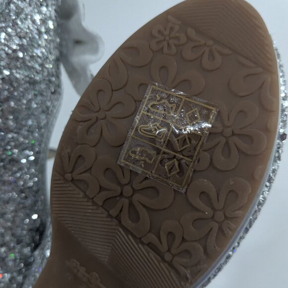 Xiao Butong Glitter Velcro Mary Jane Shoes with Bows Silver Size 31 Size 13 - Picture 6 of 6